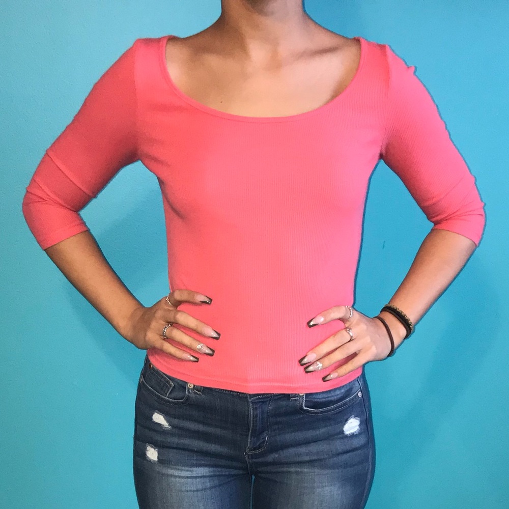 Pink cropped top